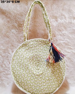 Grand sac de plage fourre-tout en toile et coton personnalisé avec doublure en jute naturel longue poignée sac à provisions réutilisable en vrac avec logo - Product Image 3