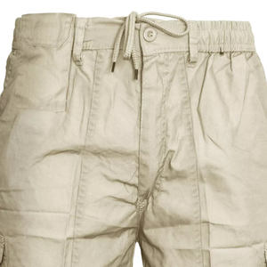 กางเกงขาสั้นคาร์โก้แบบลำลองสำหรับผู้ชายเอวยางยืดมีซิปรูดโลโก้ตามสั่ง - Product Image 2