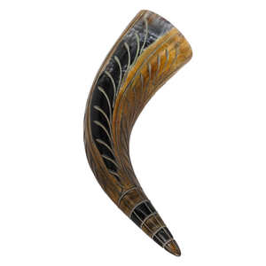 Corne à boire viking personnalisée avec support |   Mug en corne de bœuf naturelle fait main |   Mug à bière nordique personnalisé en cadeau - Product Image 6