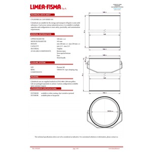 Latas cilíndricas de hojalata de la mejor calidad de 165 mm con tapa a presión Tripletite (3T) y capacidad total de 2,5 a 3,3 litros - Product Image 2