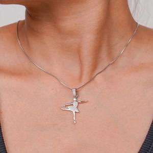 Collar con Colgante de Diamante Moissanite VVS Estilo Moderno, Collar con Colgante de Bailarina de Plata 925 para Mujer, Moda Hip Hop - Product Image 2