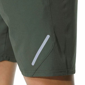 Pantalones cortos de entrenamiento atléticos de algodón/bambú transpirables de cintura alta para hombres de 3 pulgadas con bolsillo con cremallera - Product Image 3