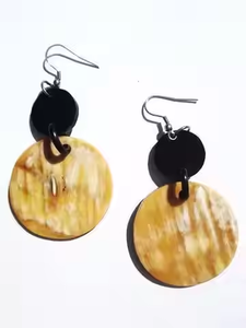 Boucles d'oreilles en corne de buffle Boucles d'oreilles élégantes faites à la main par l'artisanat du croissant - Product Image 3