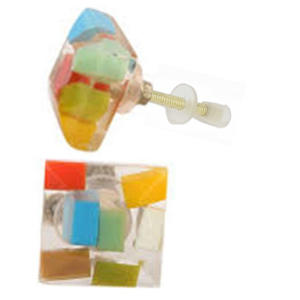 Boutons d'armoire de porte de tiroir en laiton résine carrée moderne et poignée de traction pour cuisine armoire commode salle de bain salon artisanat - Product Image 2