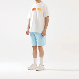 Camiseta 100% de algodón con cuello redondo para hombre, ropa de calle de alta calidad, camiseta en blanco 250 Gsm, Camiseta con cuello redondo y logotipo estampado de peso pesado para hombre - Product Image 2