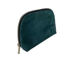 Sac cosmétique en velours avec logo personnalisé en feutre vert foncé avec fermeture éclair Fabriqué au Vietnam - Product Image 4