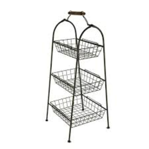Grossiste Panier à fruits en fer noir à 3 niveaux avec support incurvé pour la table à manger à la maison, ustensiles de cuisine, paniers de rangement pour fruits - Product Image 1