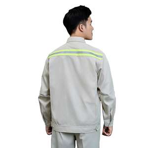 Ensemble de vêtements de travail pour femmes en tissu TC beige à manches longues respirant, anti-rétrécissement, haute visibilité, FMF - Product Image 1