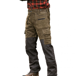 กางเกงคาร์โก้แฟชั่นสำหรับผู้ชายกางเกงหนังทรงสลิมฟิตเอวน้ำหนักเบาปรับแต่งได้ - Product Image 3