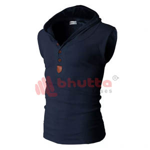 Factory Wholesale <b>Men's</b> Slim Fit <b>Sleeveless</b> <b>Hoodies</b> Custom Sports Fitness Casual Wear for Summer Knitted Plus Size <b>Hoodies</b> - Product Image 5