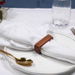 Natural decorative wood napkin rings for dinner <b>table</b> setting wholesale wooden napkins ring set - Product Image 5