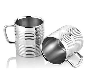 Taza de café medio acanalada de doble pared de diseño clásico, taza de cerveza de acero inoxidable para tamaño personalizado y precio barato con aspecto de diseñador - Product Image 1