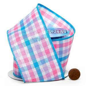 Ruban en organza floral en polyester et soie avec fil métallique pour les fêtes d'anniversaire et de Noël, pour l'emballage de cadeaux - Product Image 3