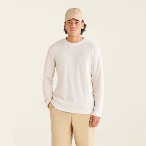 Camiseta de manga larga para hombre, ajuste regular, 100% algodón, antiarrugas, secado rápido, para ropa informal y formal, todas las estaciones - Product Image 1