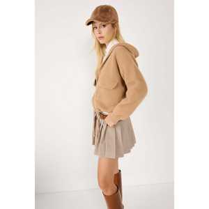 Cárdigan de punto con bolsillos y detalles de botones Camel - Product Image 2