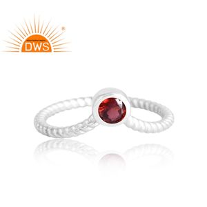 Última Colección Vintage, Anillo de Plata de Ley 925 con Granate Natural, Joyería Personalizada para Mujer, Regalo para Ella - Product Image 3
