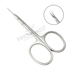 Tijeras de manicura Premium ecológicas Acabado de arena de punta de flecha de cutícula con tornillo ajustable para cuidado de uñas y herramientas de pedicura - Product Image 1