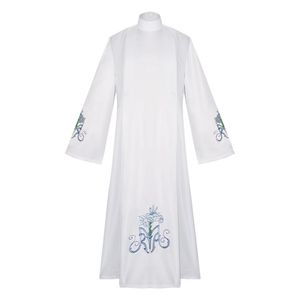 Acheter Noir Rouge Bouton Alb Robe avec Logo Personnalisé Conception Longueur Léger Église Père Clergé Prêtre - Product Image 6