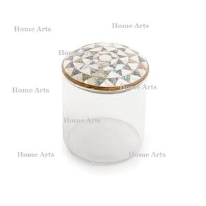 Superior Quality Acrylic <b>Sweet</b> <b>Box</b> With Wood MOP Lid Fantastic Design Round Shape Dry Fruits <b>Box</b> In Bulk - Product Image 2