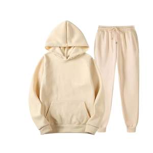 Conjunto de ropa unisex para correr de invierno Color personalizado 100% algodón polar bordado chándal Sudadera con capucha Jogger pantalones transpirables - Product Image 3