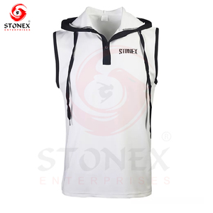 Vente en gros de sweat à capuche sans manches solide pour homme Sport Gym Muscle Summer Streetwear Polyester Plus Size Men's - Product Image 2