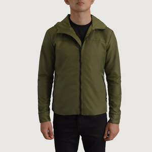 Chaqueta Cortavientos con Capucha Estilo Deportivo Wesley Green, Ligera, Transpirable, de Lana, Nailon, Piel de Oveja, Poliéster y Algodón, Talla XL, con Cierre - Product Image 4