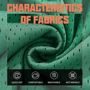 กางเกงขาสั้นตาข่ายผู้ชาย แห้งเร็ว ระบายอากาศได้ดี ผ้าฝ้าย 100% เอวยางยืดสูง สำหรับเล่นกีฬา - Product Image 6