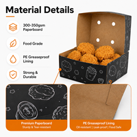 Boîte à poulet frit personnalisée en gros, emballage alimentaire jetable pour restaurant, plats à emporter, collation, Caja de Pollo Frito