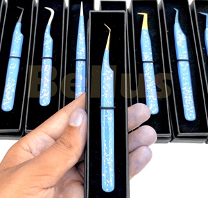 แหนบขนตาสแตนเลสแบบมืออาชีพปรับแต่งโลโก้ได้ตามต้องการอุปกรณ์ต่อขนตาพร้อมปลายตรงบางทุกประเภท - Product Image 5