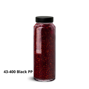 Tapa de rosca negra de aluminio y plástico 43-400, antiderrame, para frascos y botellas de cosméticos, fabricante de Vietnam - Product Image 4