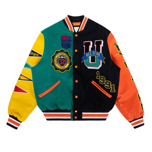 Chaquetas Varsity de Lana y Cuero para Hombre, Tallas Grandes, Bordado Personalizado, Estilo Urbano, Transpirables, Resistentes al Viento, Forro Polar, Venta al Por Mayor - Product Image 5