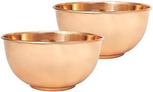 Ustensiles de cuisine et vaisselle de luxe Bols à mélanger en cuivre pur avec décoration en acier pour les cadeaux alimentaires et la collection - Product Image 6