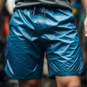 Streetwear pantalones cortos cortavientos con bolsillo de nailon cintura elástica lluvia pantalones cortos impermeables para mujer - Product Image 5