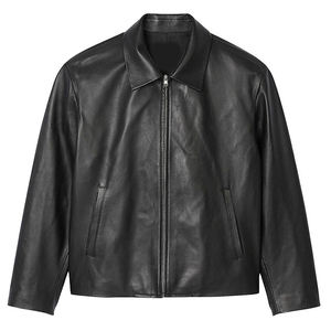 Chaquetas de Cuero Personalizadas para Hombre, Cuero Genuino con Bolsillos con Cremallera, Chaqueta Informal de Cuero PU para Hombre - Product Image 3