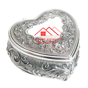 Venta caliente Fundición en relieve Diseño Venta caliente Caja de joyería de metal de aluminio dorado en precio al por mayor barato - Product Image 2