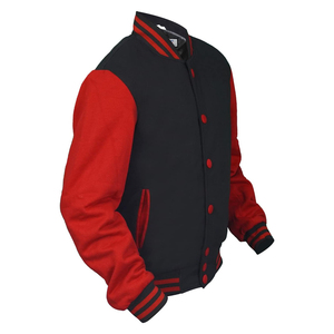 Custom Logo Embroidery Woolen <b>Varsity</b> <b>Jacket</b> High Street Style College <b>Men's</b> Winter Letterman <b>Bomber</b> Leather Sleeve OEM Service - Product Image 3