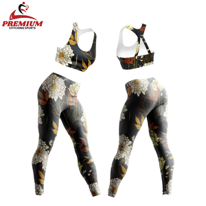 Ensemble de yoga soutien-gorge à une épaule personnalisé deux pièces sublimation imprimé léopard vêtements de gym pour femmes - Product Image 2