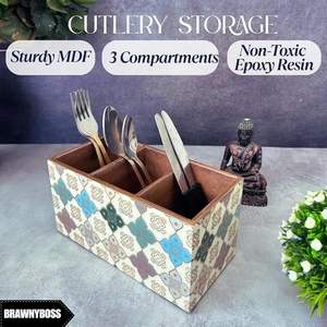 ที่วางช้อนไม้แบบมินิมอล พิมพ์ลาย 3 ชั้น ปรับได้ ยั่งยืน ผิวกันน้ำ สำหรับใช้ในบ้าน ร้านอาหาร คาเฟ่ - Product Image 5