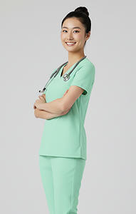 ชุดยูนิฟอร์มคอตตอนสแปนเด็กซ์แขนสั้นสำหรับผู้หญิงชุดยูนิฟอร์มคอวีแบบสครับแขนสั้น - Product Image 3
