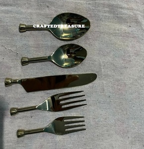 Trabajador de madera, mango de automontaje, cubiertos, Kits de cubiertos, torneado de madera, cuchara, tenedor, cuchillo, Kits, Kit de Hardware con acabado de espejo DIY - Product Image 1