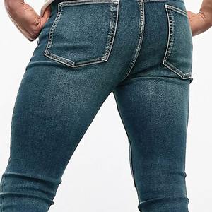 Pantalon cargo en denim tricoté pour homme, coupe droite, effet vieilli, taille mi-haute, respirant et plissé, haute qualité - Product Image 4