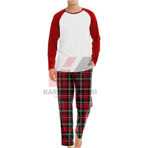 Conjunto de pijama a cuadros para hombre, ropa de dormir de 2 piezas suave y cálida, Top de manga larga para hombre, pantalones largos, conjunto de PJ acogedor con bolsillos - Product Image 1