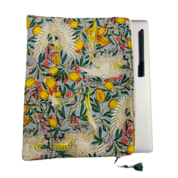 Housse pour ordinateur portable en coton matelassé imprimé au bloc, étui pour MacBook et tablette Pro, housse pour ordinateur portable faite à la main avec fermeture éclair, 12x16 pouces, pour voyage