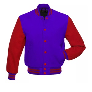 Veste de baseball vintage pour homme, manches en cuir, style varsity, saison d'hiver, polaire en laine, col montant, couleurs personnalisées - Product Image 4