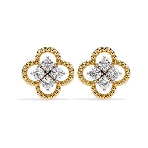 Pendientes de Diamantes Cultivados en Laboratorio de Oro Sólido de 14K para Mujer, Diamantes Rellenos, Corte Brillante, Certificado IGI, Estilo Clásico, Precio Bajo - Product Image 3