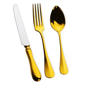 Ensemble de couverts royaux en métal de créateur luxueux fabriqué en Inde de longue durée finition argent et or pour la vaisselle de restaurants - Product Image 4