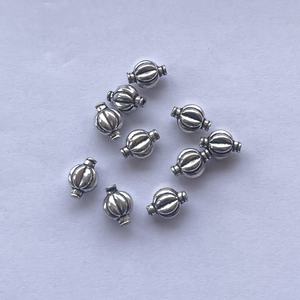 8mm 925 argent Sterling rond oignon citrouille sculpté forme perles faites à la main or Micron perle pour la fabrication de bijoux anneau boucle d'oreille pendentif - Product Image 2