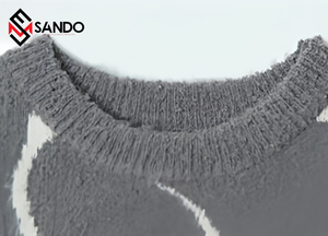 Suéter de invierno de estilo Vintage para mujer, Jersey de punto de algodón transpirable, logotipo personalizado, encaje Jacquard, cuello redondo, flores bordadas - Product Image 6