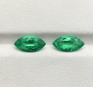 Émeraude colombienne de laboratoire Vivid Deep Green hydrothermal Marquise Cut Loose Gemstone Tailles 10X5mm & 12X6mm - Product Image 4