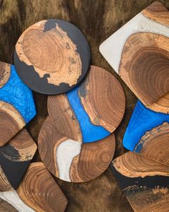 ชุดที่รองแก้วไม้และเรซินอีพ็อกซี่ GARDEN-THEMED ผู้ช่วยที่ทันสมัย - Product Image 4